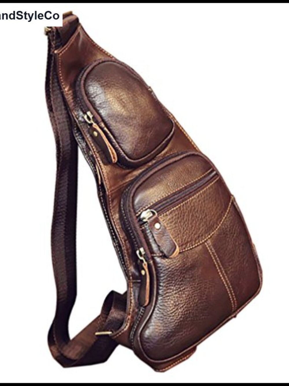 Genuine Leather Crossbody Sling Bag Tactical Backpack Outdoor Travel Daypack